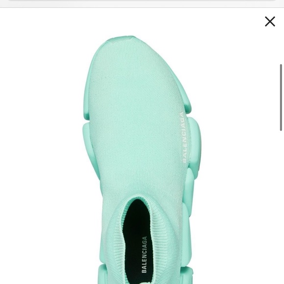 Balenciaga Speed 2.0 Logo Knit Sock Sneakers - Mint Color Size 6 - Picture 6 of 11
